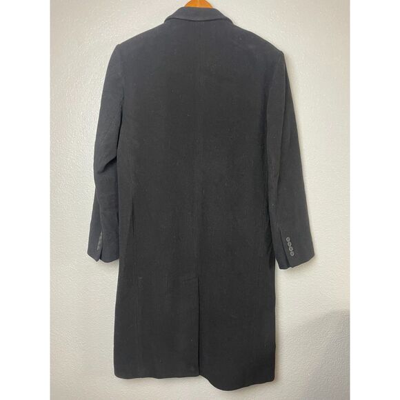 Michael Kors Men's Size 36R Black Wool Blend Button Front Overcoat - Picture 2 of 9